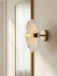 Opviq APG0009 Lámpara de Pared Cuerpo Metálico Blanco y Dorado Antiguo